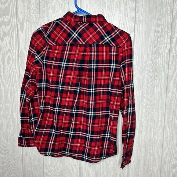 Forever 21 red plaid button down long sleeve shirt size small - Picture 4 of 4
